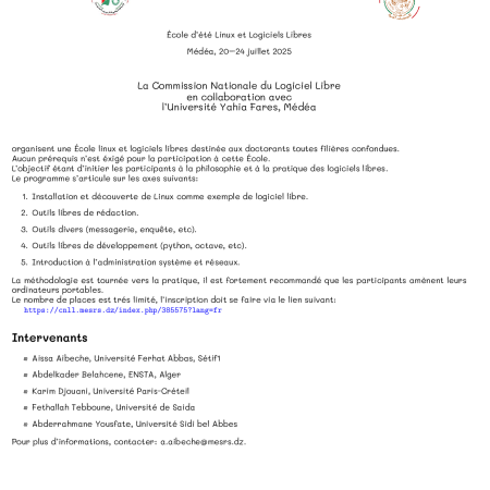 École d’été Linux et Logiciels Libres